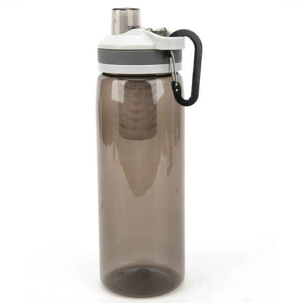 770ml Outdoor Filtered Water Bottle Camping Emergency Water Filtration Bottle PurifierBlack