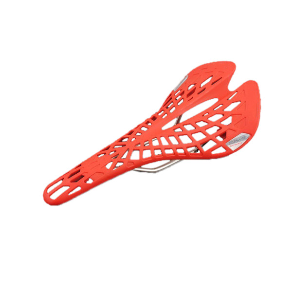 Bike Hollow Out Seat Saddle Bicycle Spider Web Seat Cushion for Mountain Road Bike CyclingRed