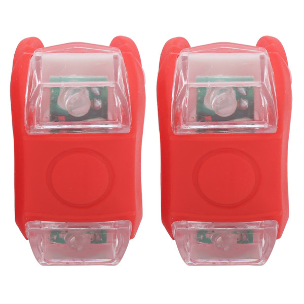 2pcs LED Bicycle Light Front Tail Safety Warning Colorful Lamp 3 Lighting Modes Waterproof Cycling EquipmentRed