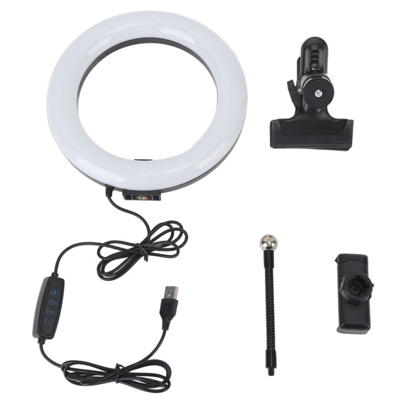Selfie Ring Light ABS Adjustable Color and Brightness Clip On LED Fill Light for Live Steaming Make Up Meeting Video Calls