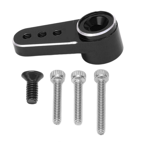 RC Servo Arm Metal 15T Accurate Stable Performance Steering Arm with Screws for AXIAL SCX24 1/24 Remote Control Car Black