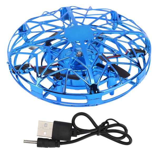 UFO Mini Hand Drone Motion Sensor Flying Ball Toys Drone with LED Light Induction Kids Drone Toys Blue Gold