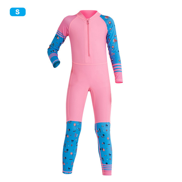 LS-18822 Outdoor Children Boys Girls Long Sleeves Swimming One Piece Diving Suit Wetsuit(Pink for girls S)