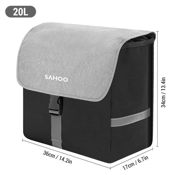 Bike Rear Seat Bag 20L Large Capacity Bicycle Rear Rack Bag Bike Pannier for Cycle Traveling Commuting