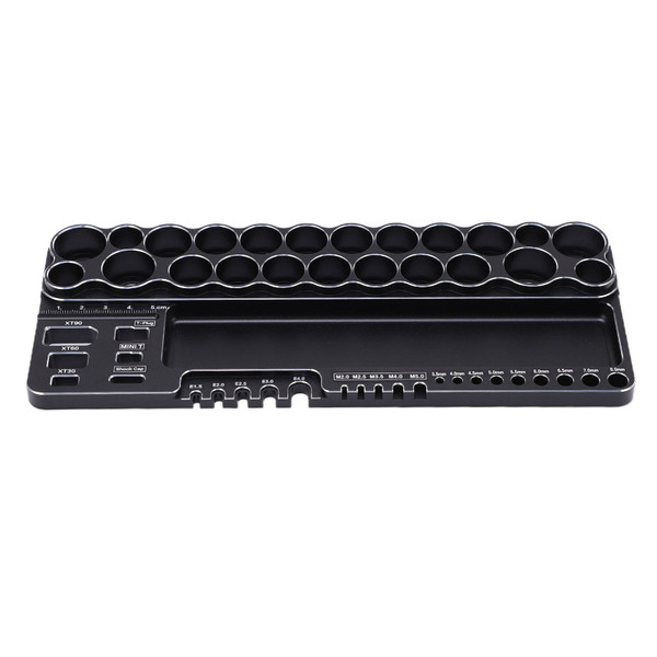 RC Tools Storage Rack Aluminum Alloy RC Screwdriver Scissors Tools Kit Organizer with Fixing HolesBlack