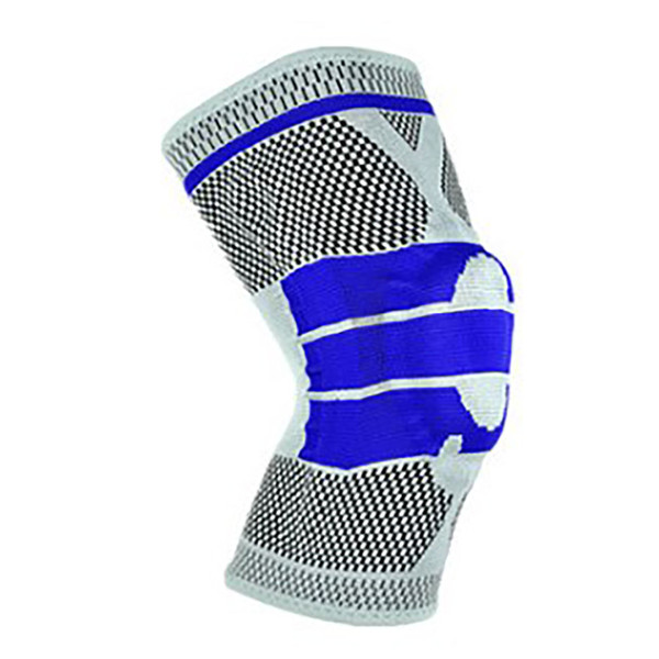 Knee Support Thickened Silicone Ring Woven Fabric Breathable Knee Brace Pad for Playing Basketball Sports Grey XL