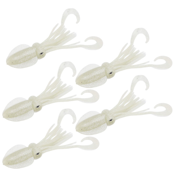 5 Pcs Octopus Lure Soft Luminous Octopus Trolling Bait for Saltwater Ocean FishingApprox. 18cm / 7.1in