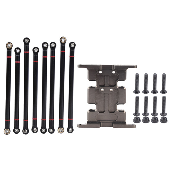 Aluminum Alloy Center Skid Plate Mount with Base Link Rod for Axial SCX10 1/10 RC Car