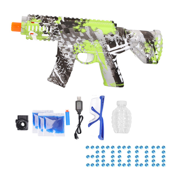 2 in 1 Electric Water Shooting Toy Plastic 500mah Gel Ball Water Beads Outdoor Shooting Game Toy for Kids 14 Plus Green 30,000 Gel Ball