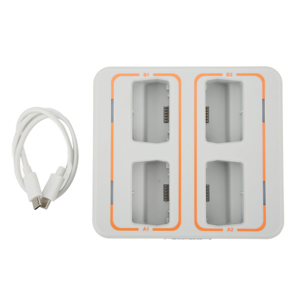 2 Way Charging Hub Compact Easy Carrying 4 Ports RC Drone Battery Charger for DJI Mini 3 Pro Grey