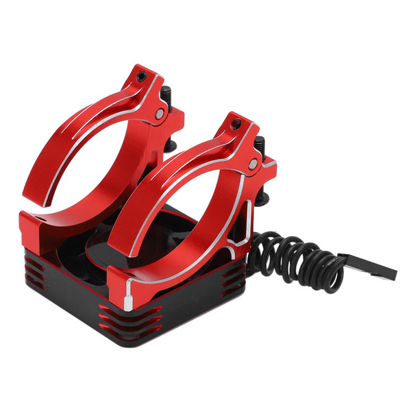 40mm Motor Cooling Fan Aluminum Alloy Fan with Bracket for Remote Control Model Car 40‑42mm Diameter MotorRed and Black