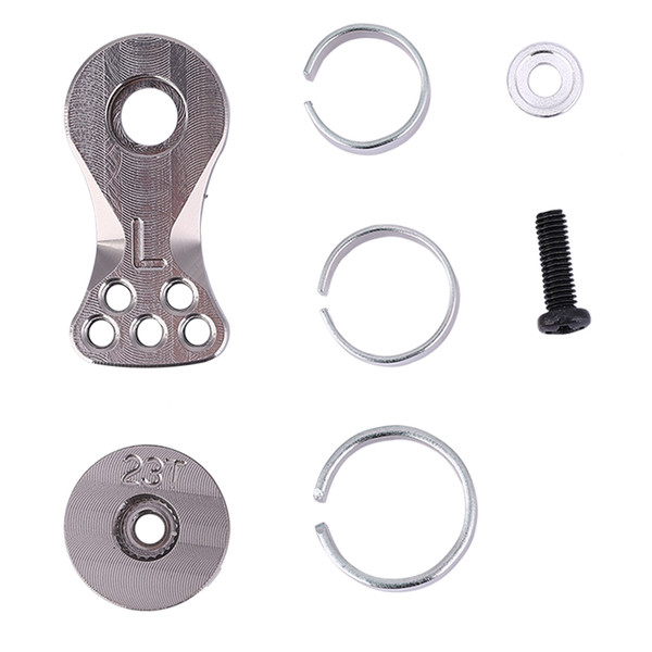 Aluminum Alloy Buffer Metal Steering Arm 23T Fit for 1/10 1/8 Car Model (Titanium N10228T)