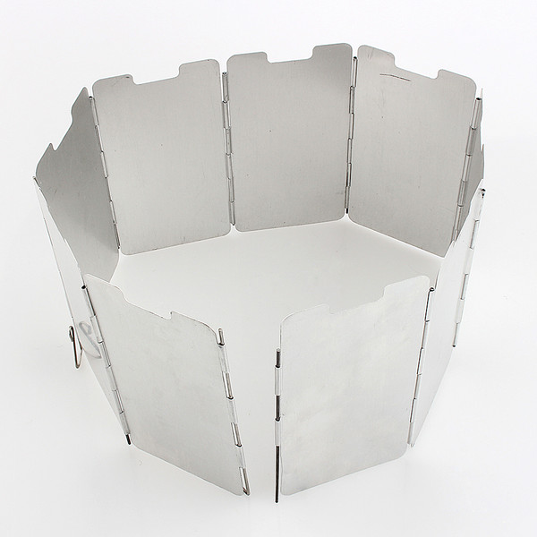 9 Plates Survival Foldable Cooker Gas Stove Wind Shield Metal Camping Windscreen