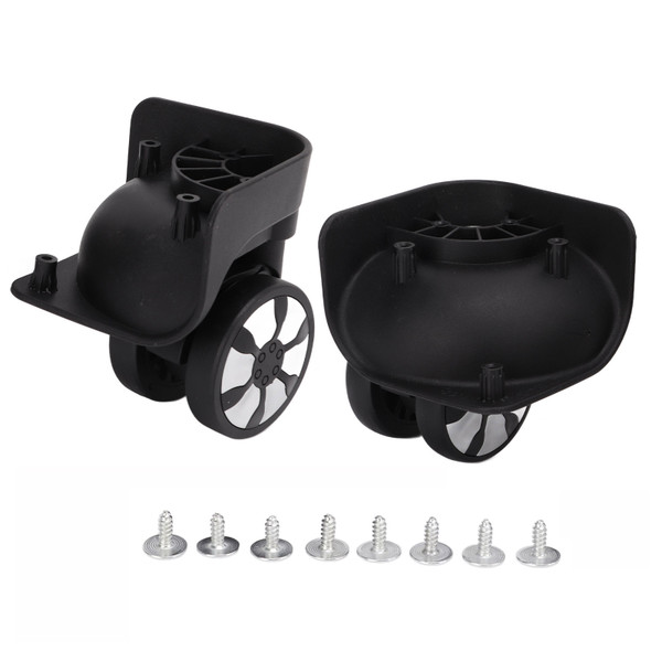 1 Pair Luggage Swivel Casters Plastic Mute Suitcase Swivel Wheel Repalcement PartsBlack