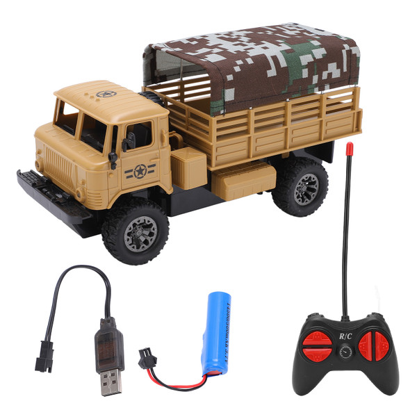 RC Military Truck 4CH Remote Control Military Vehicle Toy with LED Lights and Detachable Tent for Kids Boys
