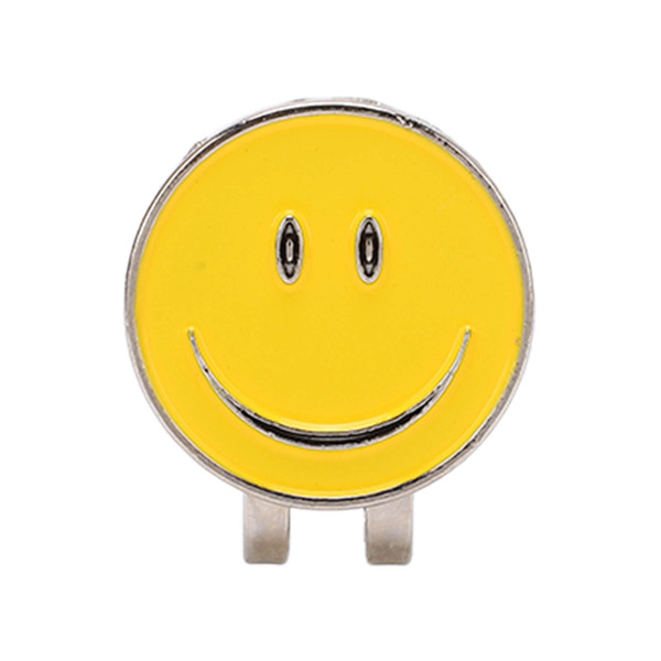 Magnetic Hat Clip Alloy Ball Marker Smile Caps Clips for Brim Belt Pocket Non FallingYellow