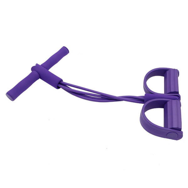Pedal Resistance Band Multi Function Tension Rope Sit Up Pull Rope Sit Up Exercise Equipment for Home Travel Use Purple
