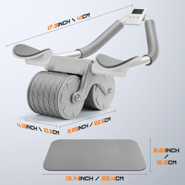 TOMSHOO Automatic Rebound Ab Abdominal Exercise Roller Wheel with Elbow Abs For Core Trainer Workout