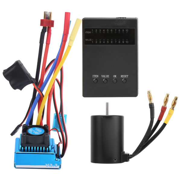 120A Brushless ESC 3650 2300KV Brushless Motor Program Card for 1:10 RC Car Model