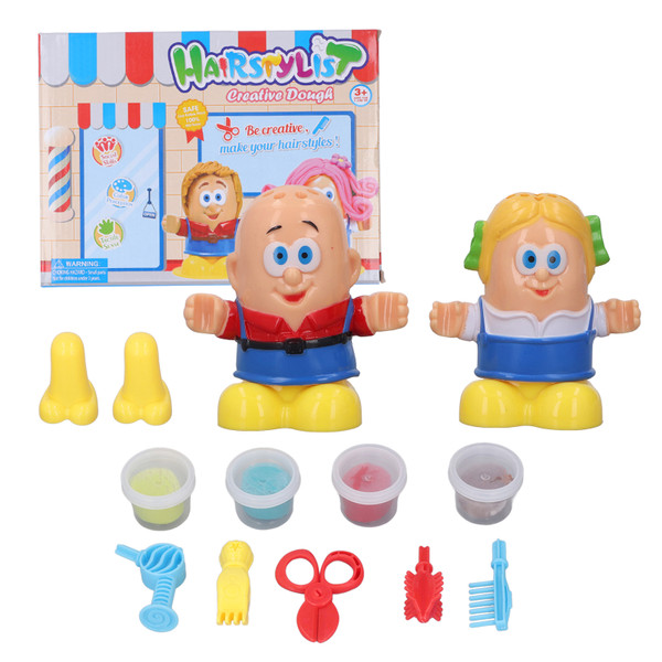Kids Hairstylist Clay Toys Modeling Clay Color Mud Dough Baby Pretend Barber Role Play Educational Toy