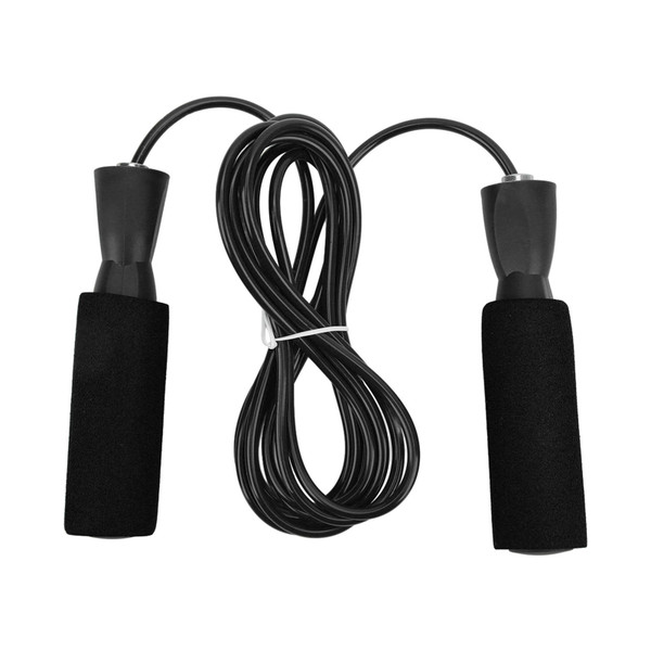 Steel Wire Jumping Rope Ajustable Skipping Rope with Double Bearings for Men Women and Children Black