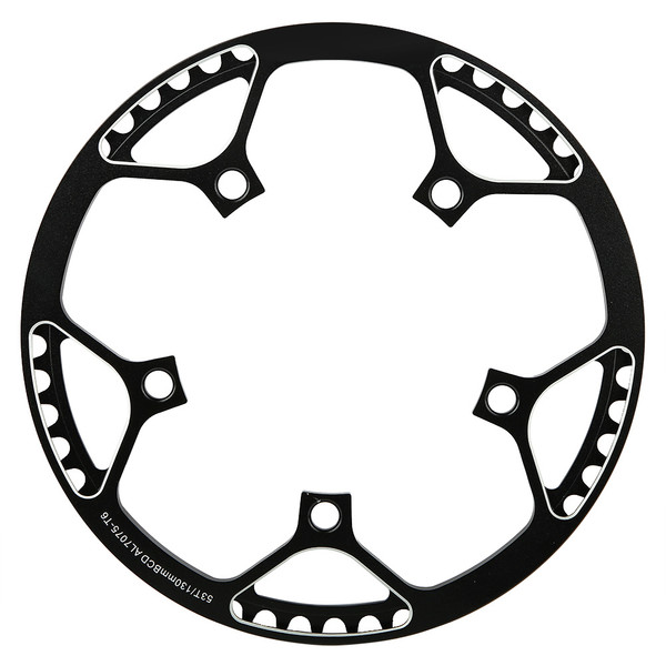 MEIJUN 53T CNC Aluminum Alloy Mountain Bike Single Crank Chain Ring Repair Parts (Black)