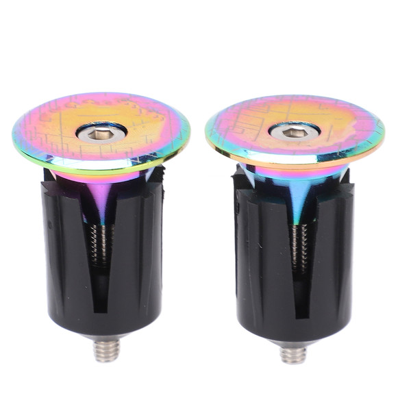 2PCS Mountain Bike Handlebar End Caps Inflatable Adjustable Plated Colorful Aluminum Alloy