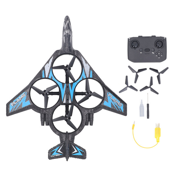 Kids RC Airplane Drone 2.4GHz Foam Remote Control Airplane Quadcopter Helicopter with Gravity Sensing 360 Degree Roll Long Flight Distance