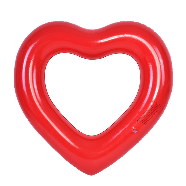 Lovely Heart shaped Inflatable Swim Swimming Pool Float Ring Toy for Kids Adults(Red)