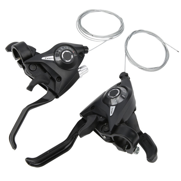 1Pair 3x7 21 Speed Bicycle Brake and Shifter Levers Combination Set with Gear Shift Cable