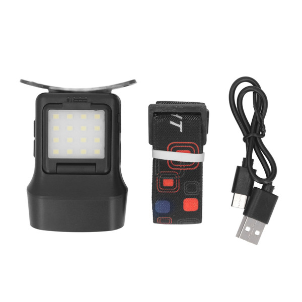 COB Headlamp 5 Modes 900lm Side Sensor IPX4 Waterproof Rechargeable Detachable Head Light for Fishing Hiking Black