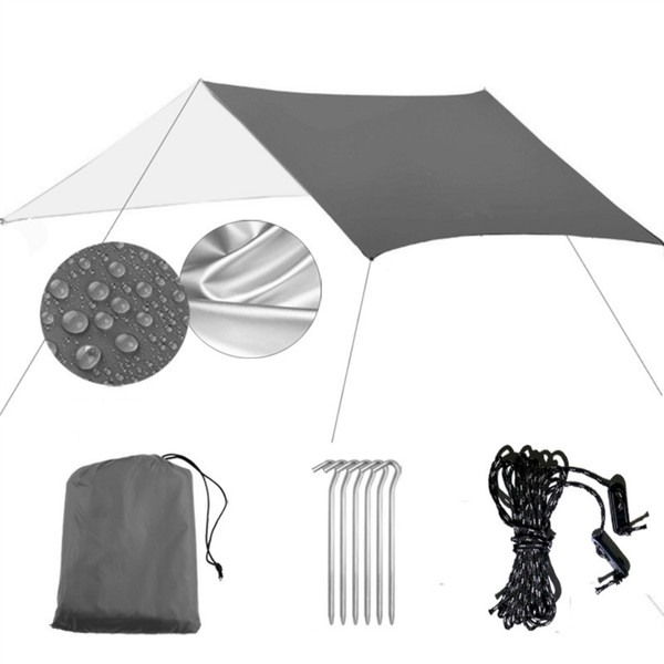 Tent Tarp Hammock Rain Fly Silver Coated Sun Protection Waterproof Camping Tarp Multifunctional  Picnic Mat for Outdoor Camping Beach