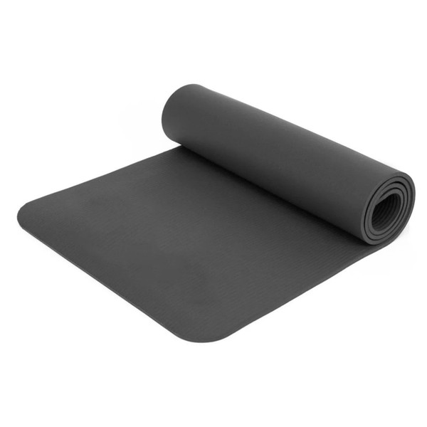Exercise Mat Black 72x24x0.4in Thick NBR High Safety Anti Slip Texture Easy Furl Pilates Mat for Indoor Outdoor Gym