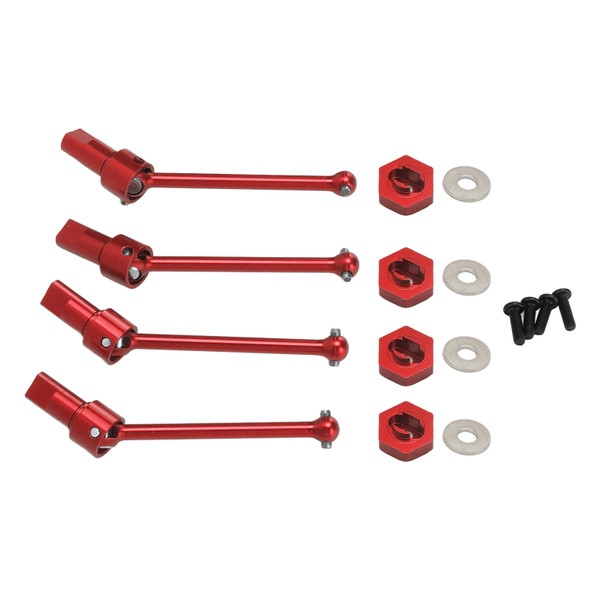 Front Rear Drive Shaft Aluminum Alloy Driveshaft CVD for Traxxas Latrax Teton 1/18 RC Car Red