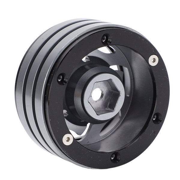 4pcs RC Beadlock Rim 1.9 Inch 12mm Hex CNC Aluminum Alloy RC Wheel Hub for 1/10 RC Crawler Silvery White