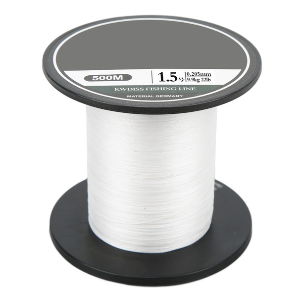 Braided PE Fishing Line 8 Strands Multifilament Fishing String 500m Ultra Strong Lure Wire White for Sea Fishing1.5