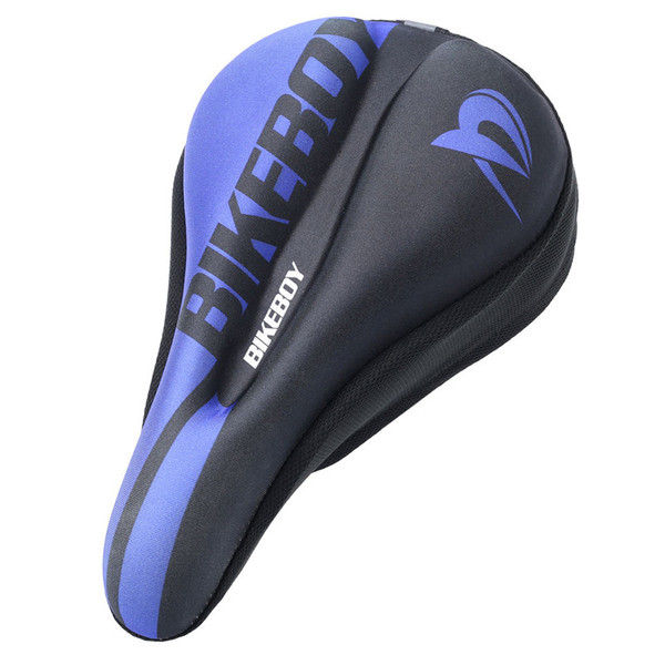 Bike Seat Cushion Breathable Fiber Fabric Soft High Resilience Silicone Filling Thickened Bike Saddle Cushion Cover Purple Blue