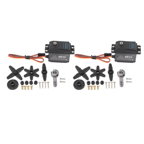 2 Set 40KG RC Digital Servo with 25T Metal Servo Arm Set High Torsion for 1/12 1/10 1/8 RC Cars Boats Robots