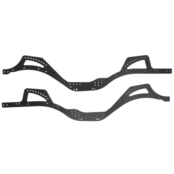 2pcs Carbon Fiber Chassis Side Plates Lightweight Unbendable Chassis Frame Rails for Axial SCX10 Pro RC Crawler Car
