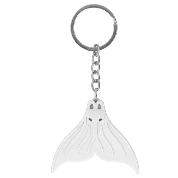 Mermaid Tail Keychain Diving Theme Soft Silicone Keyring Decorative Fish Tail Pendant White