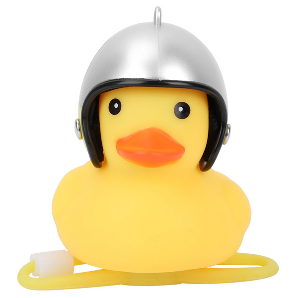 Motorcycle Cute Little Yellow Duck with Helmet Mountain Bike Bicycle Decoration A