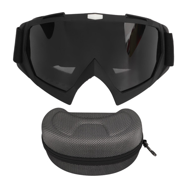 Outdoor Ski Goggles Sports Cycling Motorcycle Windproof Goggles Bike Off Road Dustproof Glasses Matte Black Frame Grey Lens