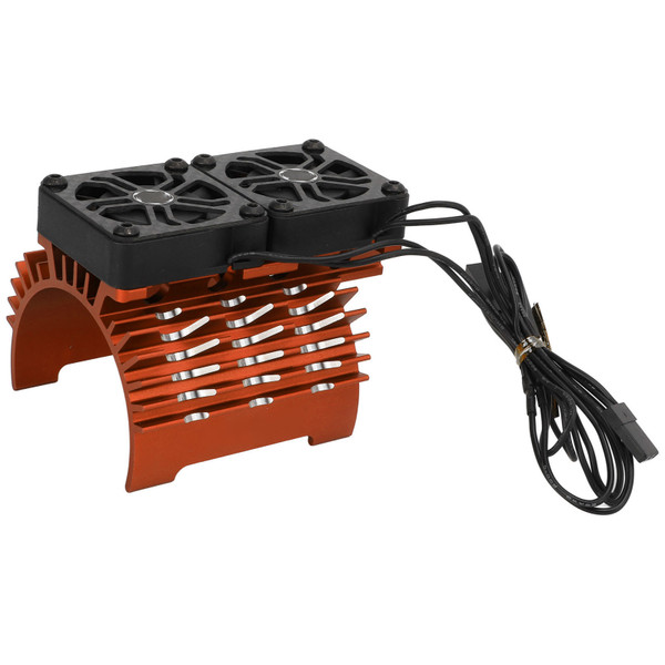 55/56/58mm Brushless Motor Cooling Fan Dual Fan Motor Heatsink Radiator for 1/5 Remote Control Car 8.4V 16000RPMOrange