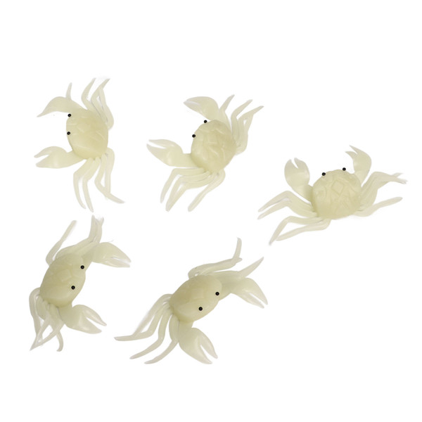 5PCS Simulated Crab Bait Soft Silicone Portable Reusable Artificial Fishing Lure for Angling Luminous