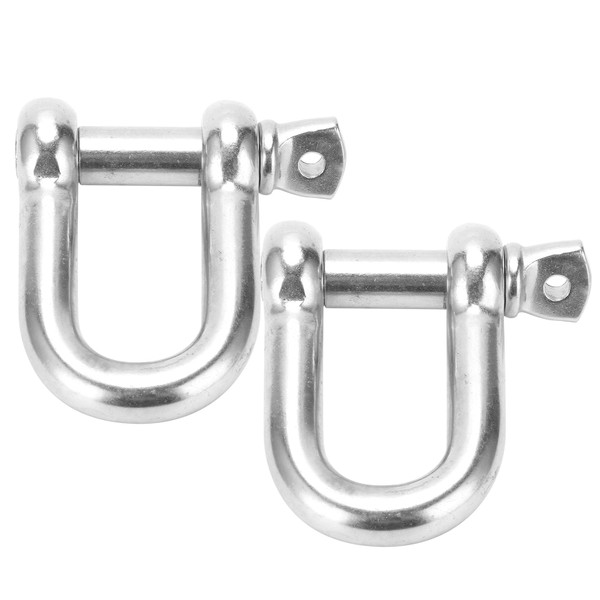 2pcs M20 Screw Pin Anchor Shackle 304 Stainless Steel Heavy Duty DShape Shackle for Camping
