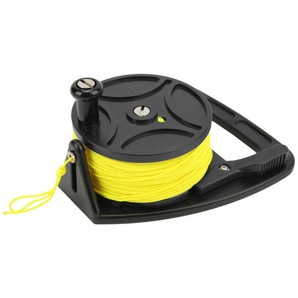 Diving Reels Spool Finger Reel Anchor Rope Spool Multi Purpose with Yellow Wire for Cave Exile DivingBlack