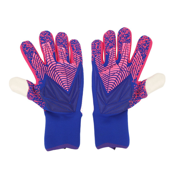 1Pair Goalkeeper Gloves Soccer Goalie Gloves Latex Strong Grip Breathable Comfortable Sports Gloves for Training Purple Size 9