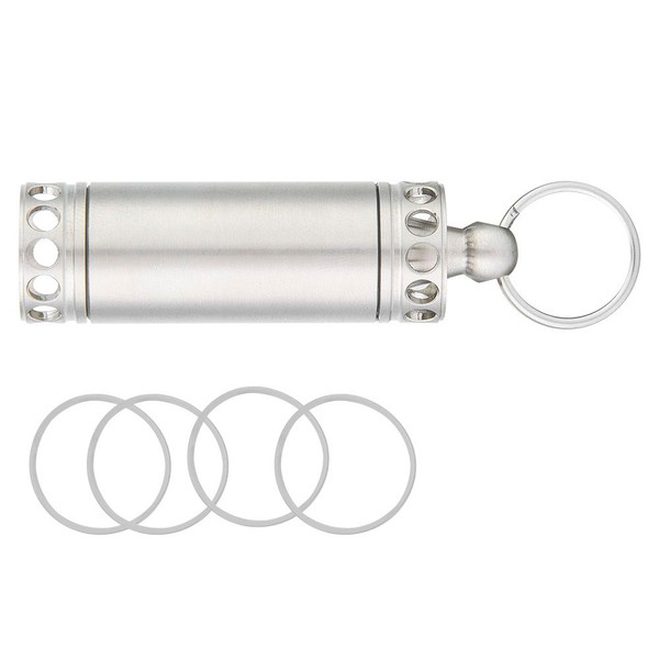Stainless Steel Waterproof Survival Capsule Pill Bottle Outdoor Camping Medicine Container(L)