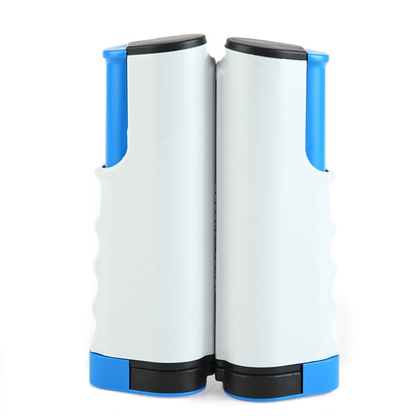 Retractable Table Tennis Net Rack Fashionable Safe Wavy Edge Portable Pong Ball Net Rack for Gym School Gray Blue