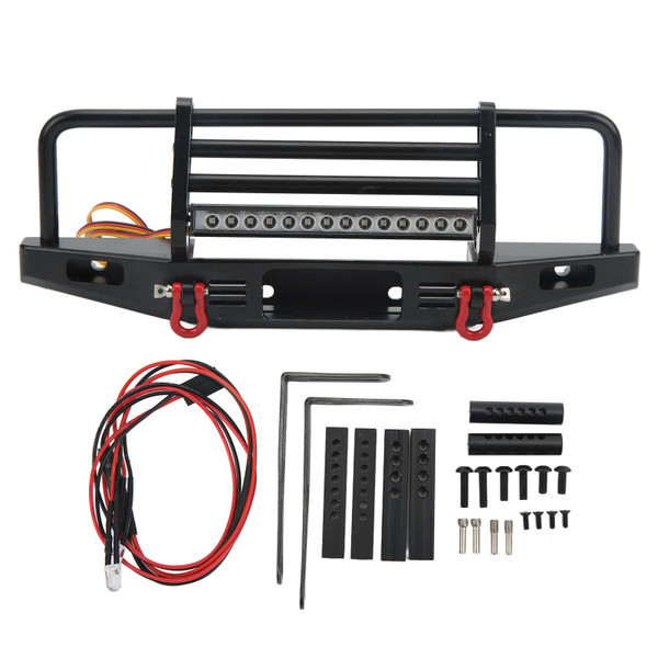 RC Front Bumper Aluminum Alloy with Colorful Lights RC Car Metal Bumper for SCX10 for TRX4 for 1/10
